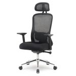 Kancelárska stolička Superkancl FUN PDH, nosnosť do 130 kg, 3D opierky rúk, 3D opierka hlavy, 2D bedrová opierka, čierna