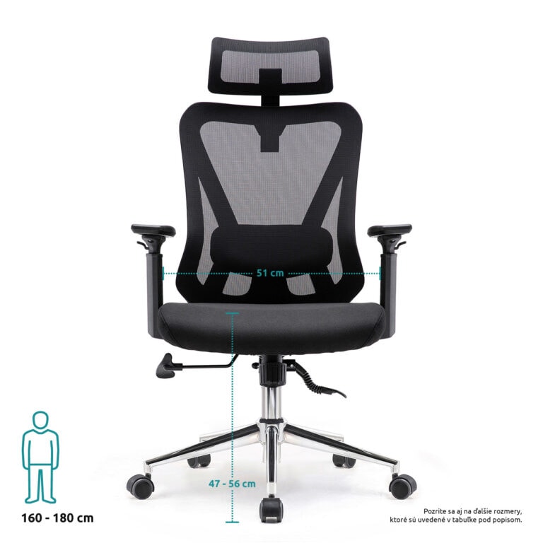 Superkancl kancelárska stolička FUN PDH nosnosť 130 kg čierna predok