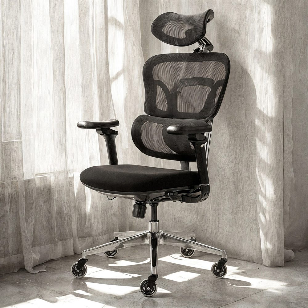 Kancelárska stolička Superkancl SIHOSEAT M98B ALU PDH, nosnosť do 150 kg, posuv sedadla, 4D opierky rúk, 3D opierka hlavy, bedrová opierka, čierna - Image 17