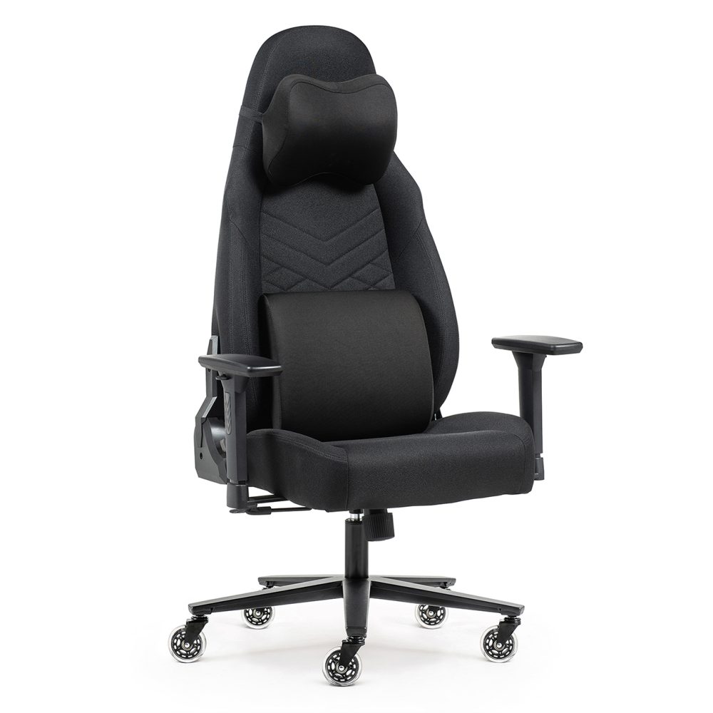 Kancelárske kreslo Sracer EVO LT, nosnosť do 140 kg, 3D opierky rúk, opierka hlavy, bedrová opierka, látka čierna - Image 2
