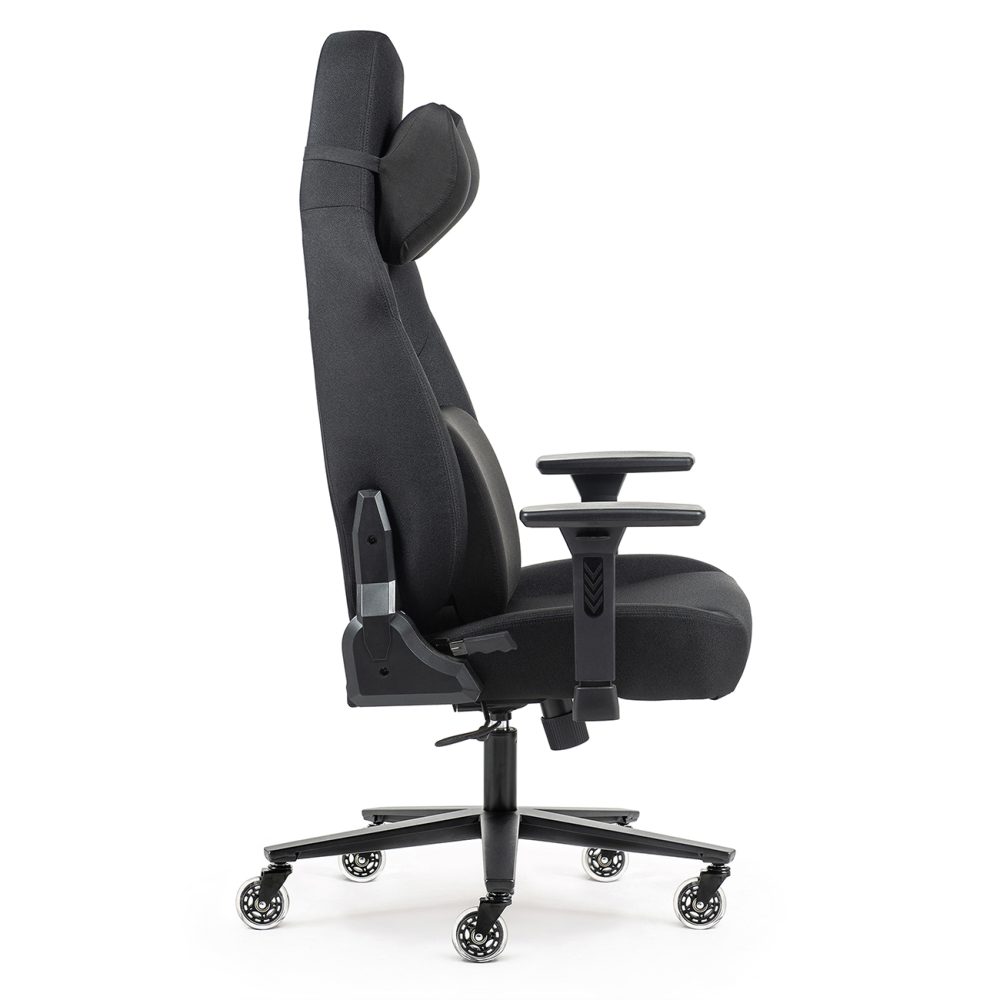 Kancelárske kreslo Sracer EVO LT, nosnosť do 140 kg, 3D opierky rúk, opierka hlavy, bedrová opierka, látka čierna - Image 4