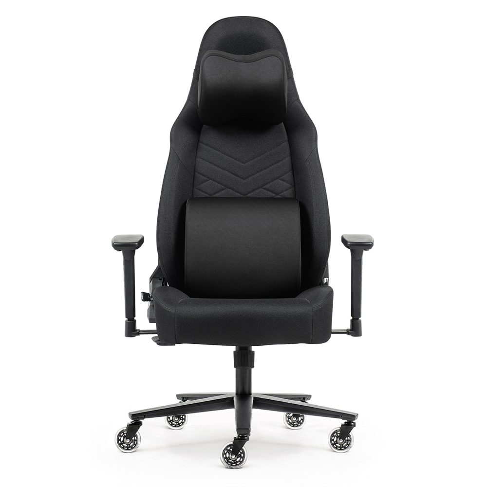Kancelárske kreslo Sracer EVO LT, nosnosť do 140 kg, 3D opierky rúk, opierka hlavy, bedrová opierka, látka čierna