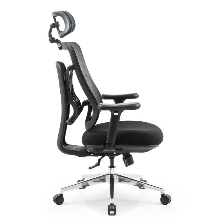 Superkancl kancelárska stolička SIHOSEAT M95B ALU PDH nosnosť 150 kg čierna bok