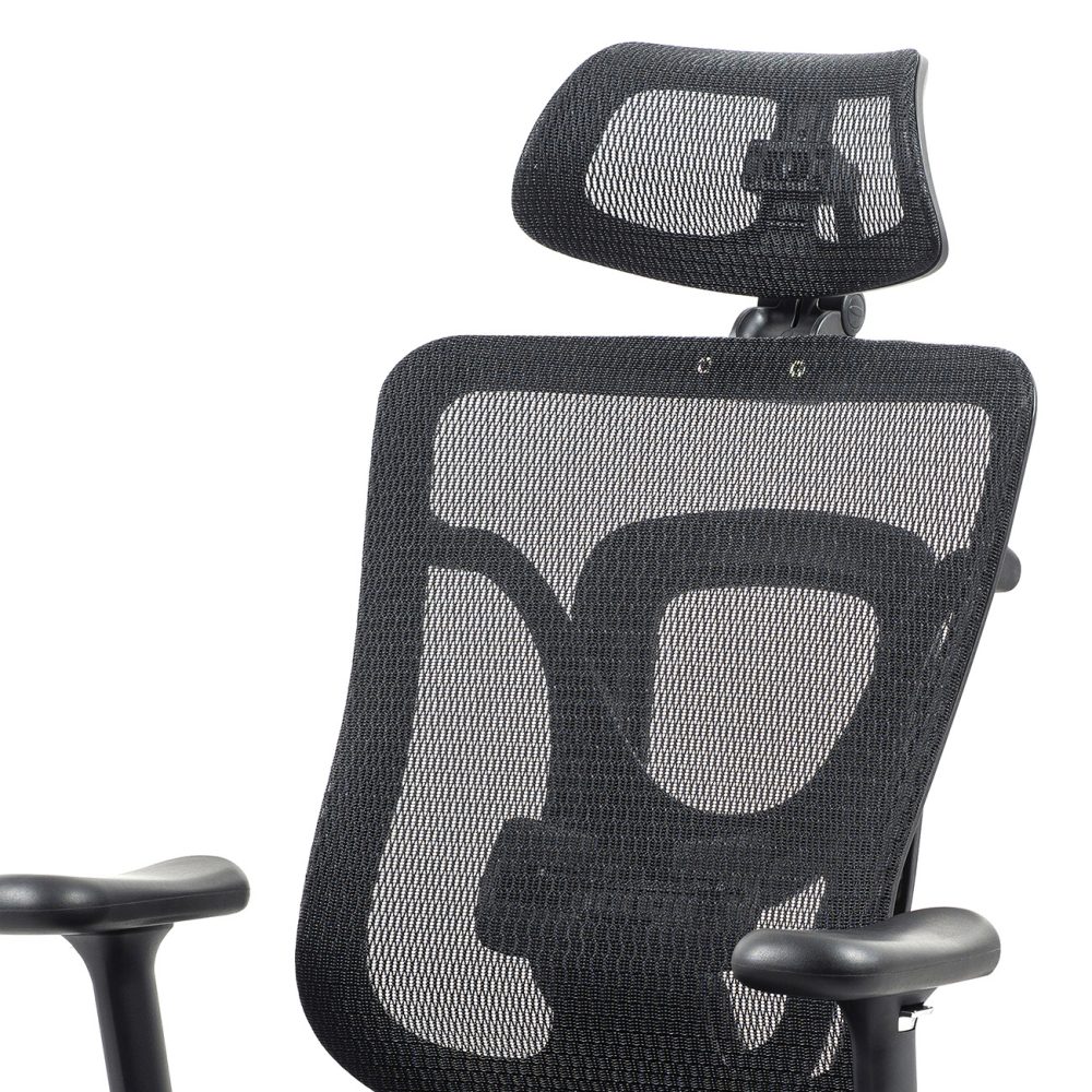 Kancelárska stolička Superkancl SIHOSEAT M95B ALU PDH, nosnosť do 150 kg, posuv sedadla, 3D opierky rúk, 3D opierka hlavy, bedrová opierka, čierna - Image 7