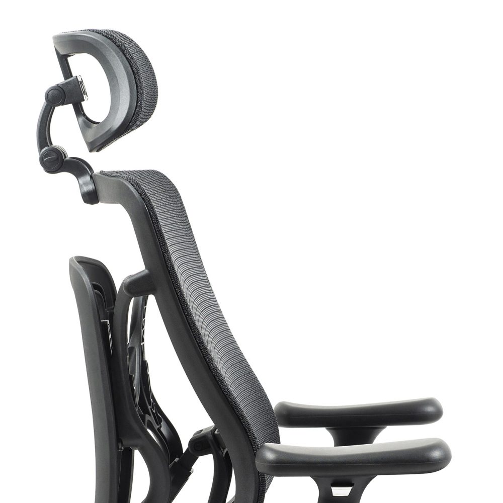 Kancelárska stolička Superkancl SIHOSEAT M95B ALU PDH, nosnosť do 150 kg, posuv sedadla, 3D opierky rúk, 3D opierka hlavy, bedrová opierka, čierna - Image 9