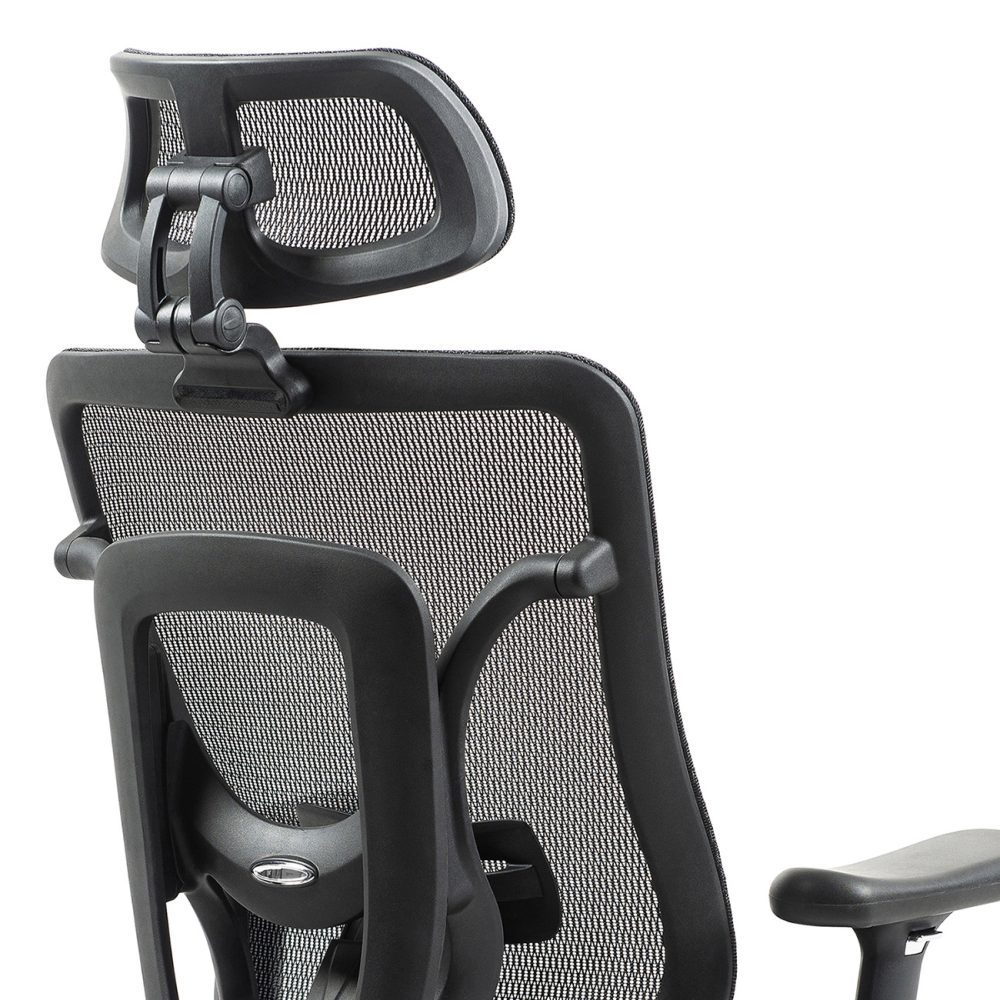 Kancelárska stolička Superkancl SIHOSEAT M95B ALU PDH, nosnosť do 150 kg, posuv sedadla, 3D opierky rúk, 3D opierka hlavy, bedrová opierka, čierna - Image 11