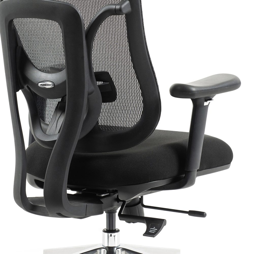 Kancelárska stolička Superkancl SIHOSEAT M95B ALU PDH, nosnosť do 150 kg, posuv sedadla, 3D opierky rúk, 3D opierka hlavy, bedrová opierka, čierna - Image 12