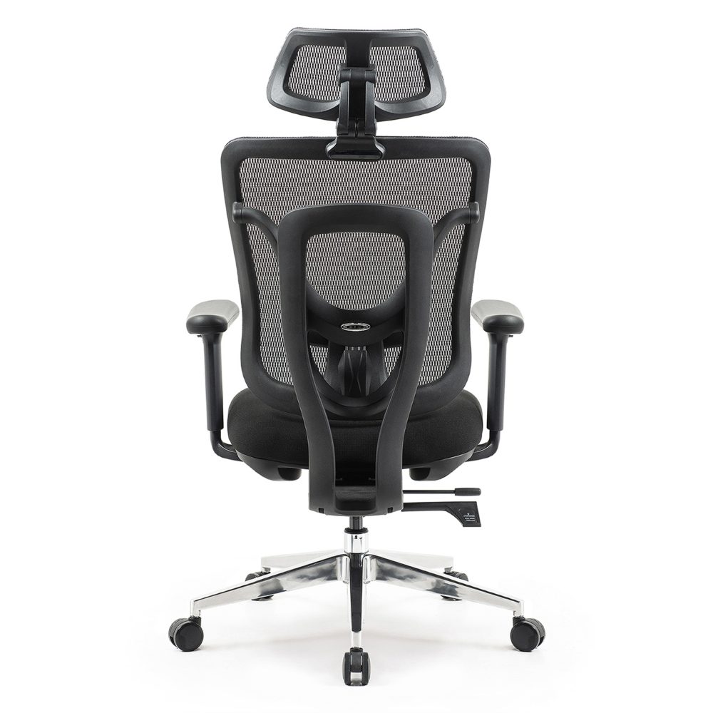 Kancelárska stolička Superkancl SIHOSEAT M95B ALU PDH, nosnosť do 150 kg, posuv sedadla, 3D opierky rúk, 3D opierka hlavy, bedrová opierka, čierna - Image 5