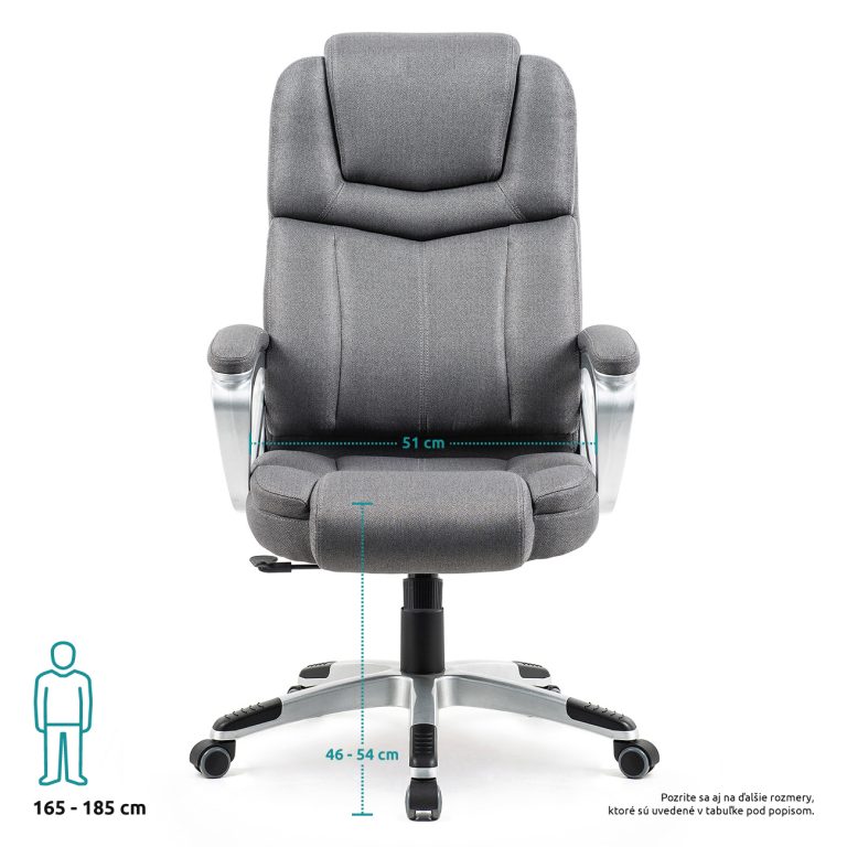 Superkancl kancelárske kreslo VENDOR nosnosť 130 kg tmavosivá predok final