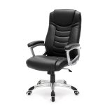 Kancelárske kreslo Superkancl APOLLO, nosnosť do 140 kg, pevné opierky rúk, umelá koža čierna