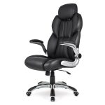 Kancelárske kreslo Superkancl LEADER, nosnosť do 140 kg, odklopné opierky rúk, 2D opierka hlavy, umelá koža čierna