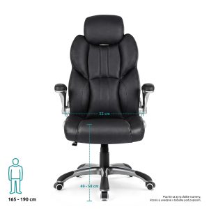 Superkancl kancelárske kreslo LEADER nosnosť 140 kg čierne predok 2 final