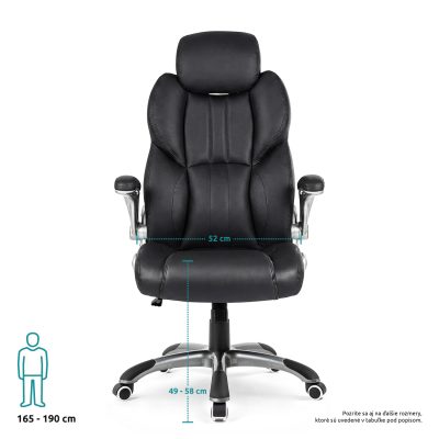 Superkancl kancelárske kreslo LEADER nosnosť 140 kg čierne predok 2 final